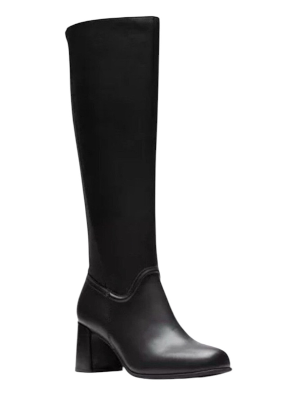 Clarks Kiersta Cove Womens Knee High Boots 9.5 M Black Leather Riding Tall New